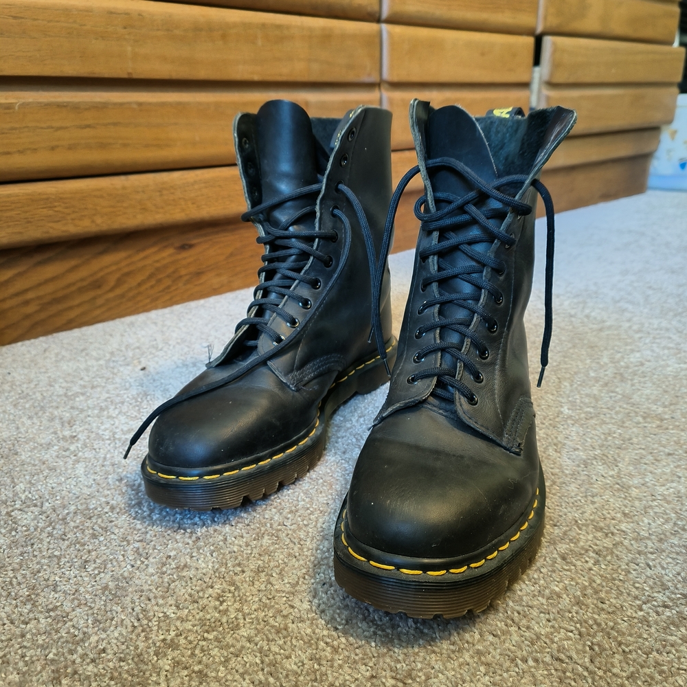 Dr. Martens Black Leather Lace-Up Boots